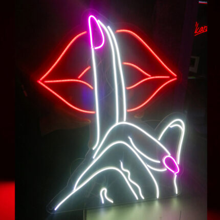 Sessizlik Neon LED Aydınlatmalı Dekoratif Duvar Tablosu, Montaja Hazır