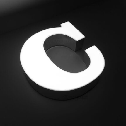 İçten Led Işıklı Ters Tava Krom Çelik Tabela Harfi
