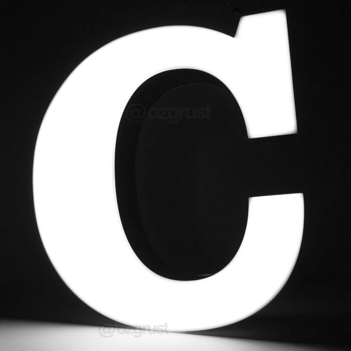 İçten Led Işıklı Ters Tava Krom Çelik Tabela Harfi